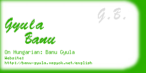 gyula banu business card